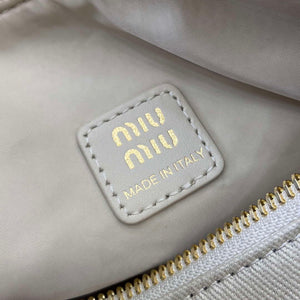 MiuMiu 5NE841 Gabardine Pouch Bag Plaster White/Chalk White - Default Title - View 10