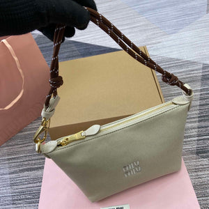 MiuMiu 5NE841 Gabardine Pouch Bag Plaster White/Chalk White - Default Title - View 3