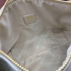 MiuMiu 5NE841 Gabardine Pouch Bag Plaster White/Chalk White - Default Title - View 9