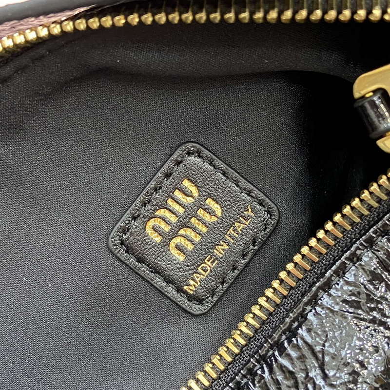 MiuMiu 5NE841 Naplak Patent Leather Pouch Bag Black