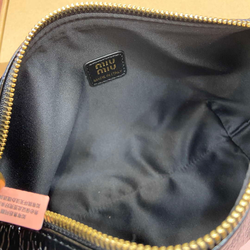 MiuMiu 5NE841 Naplak Patent Leather Pouch Bag Black