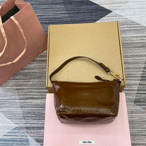 MiuMiu 5NE841 Naplak Patent Leather Pouch Bag Bronw - Default Title - View 2