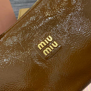 MiuMiu 5NE841 Naplak Patent Leather Pouch Bag Bronw - Default Title - View 6