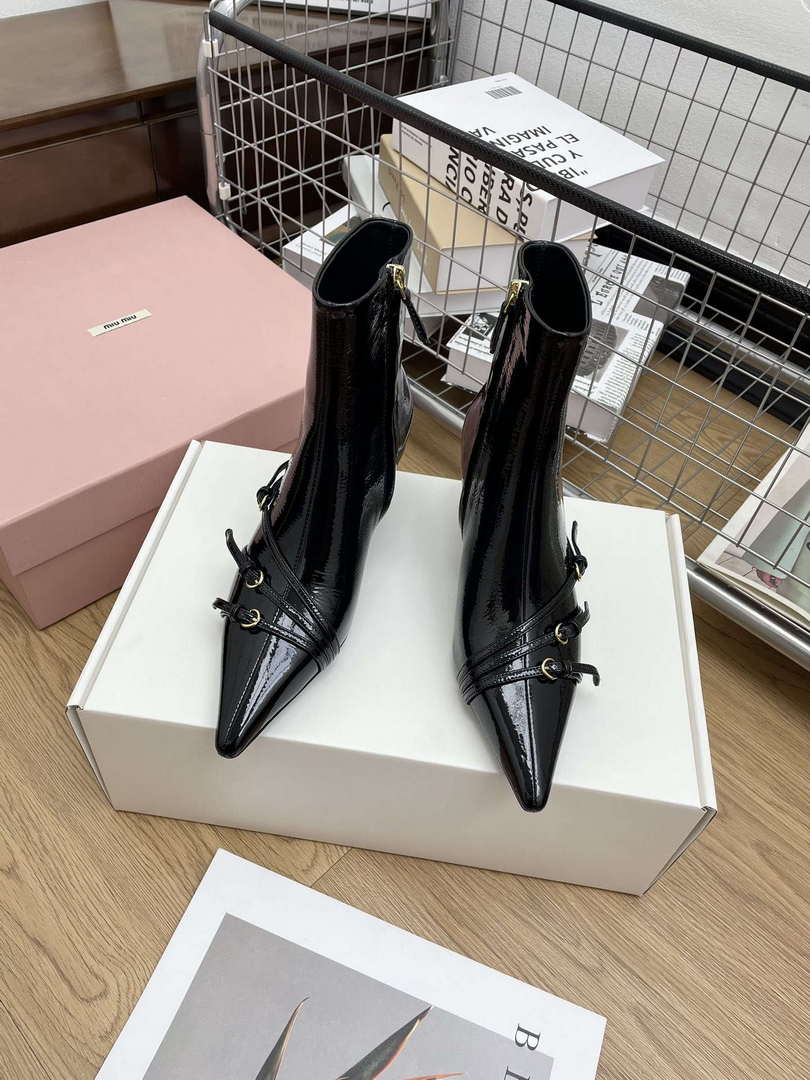MiuMiu 5T336E Women's Naplak Booties Miu8041