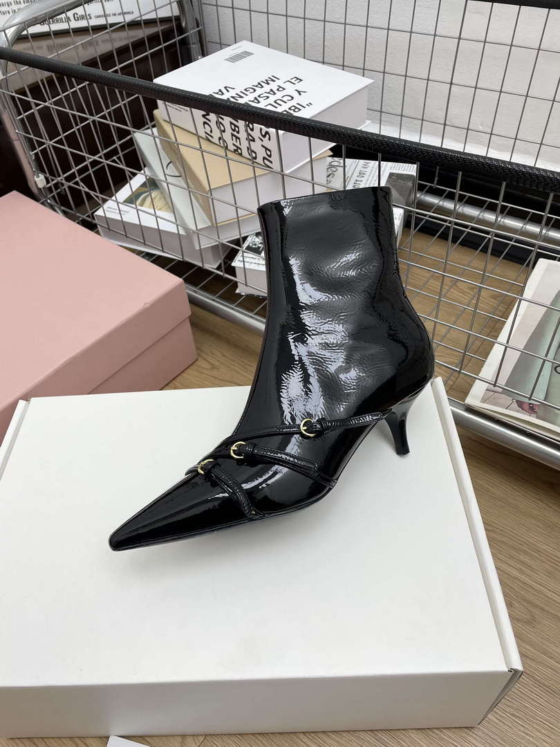 MiuMiu 5T336E Women's Naplak Booties Miu8041