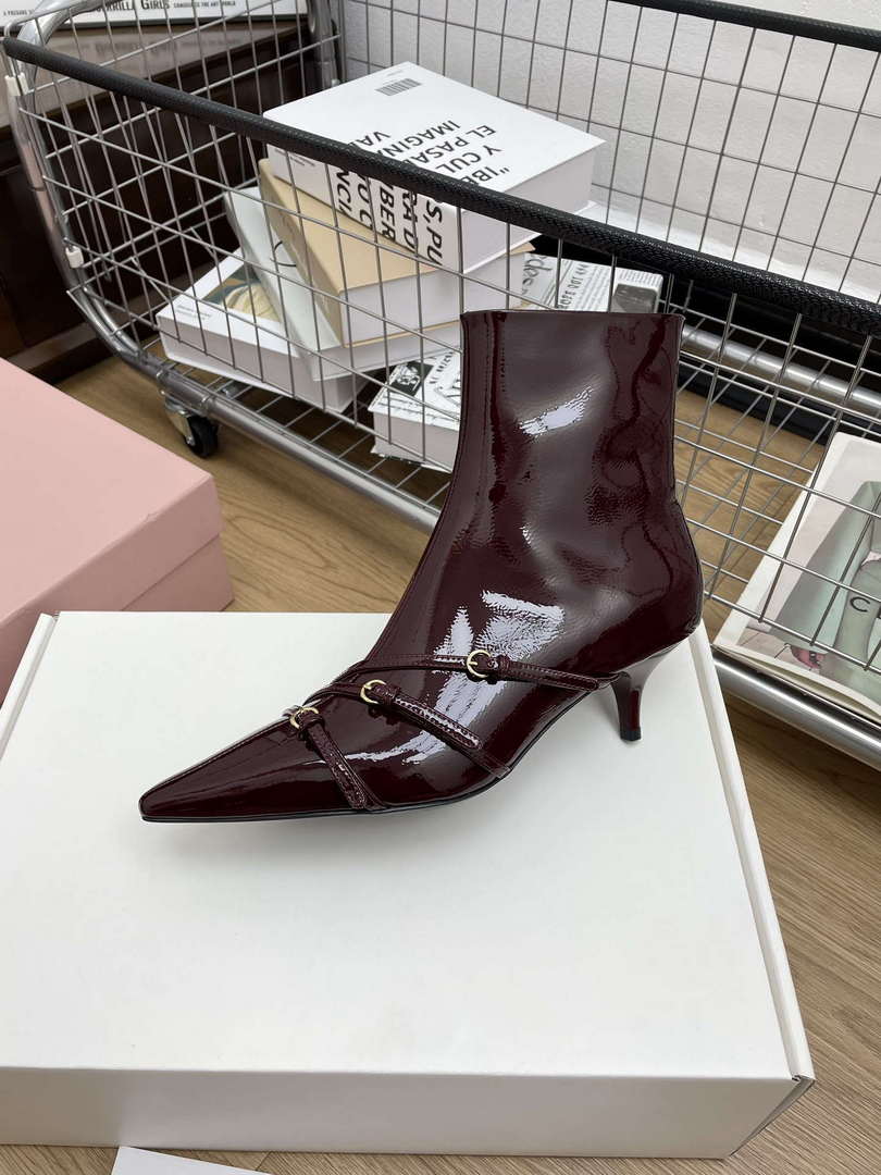 MiuMiu 5T336E Women's Naplak Booties Miu8042