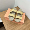 MiuMiu 5X133E Women's Sporty raffia-effect woven fabric sandals Miu8004 - Euro 35=US 4 - View 1