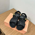 MiuMiu 5X135E Women's Sporty matelass¨¦ nappa leather sandals Miu8001 - Euro 35=US 4 - View 1