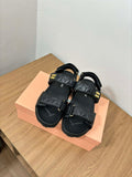 MiuMiu 5X135E Women's Sporty matelass¨¦ nappa leather sandals Miu8001