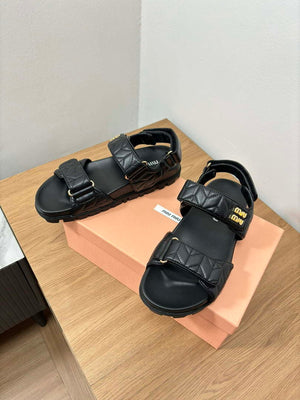 MiuMiu 5X135E Women's Sporty matelass¨¦ nappa leather sandals Miu8001 - Euro 35=US 4 - View 3