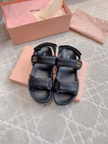 MiuMiu 5X135E Women's Sporty matelass¨¦ nappa leather sandals Miu80012