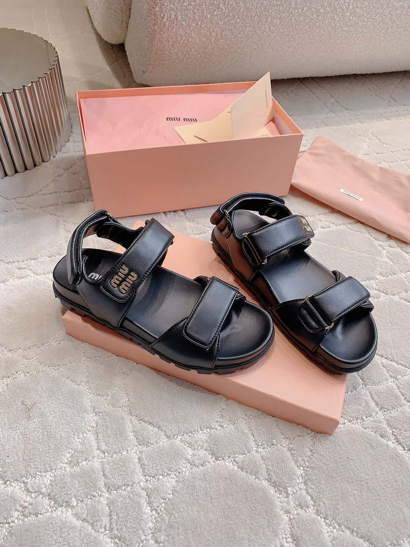 MiuMiu 5X135E Women's Sporty matelass¨¦ nappa leather sandals Miu80012