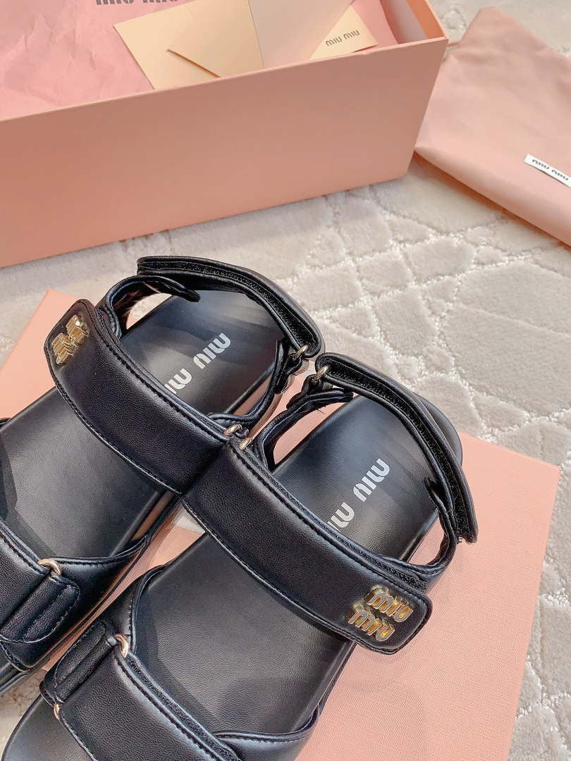 MiuMiu 5X135E Women's Sporty matelass¨¦ nappa leather sandals Miu80012