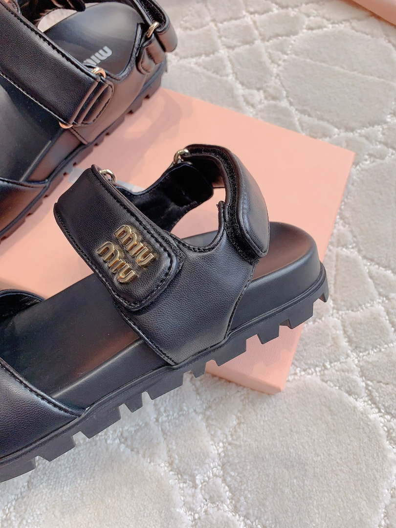 MiuMiu 5X135E Women's Sporty matelass¨¦ nappa leather sandals Miu80012