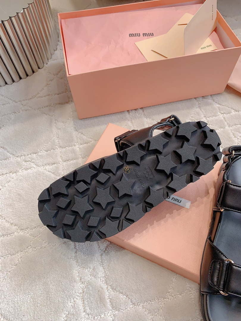 MiuMiu 5X135E Women's Sporty matelass¨¦ nappa leather sandals Miu80012