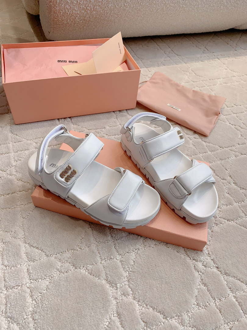 MiuMiu 5X135E Women's Sporty matelass¨¦ nappa leather sandals Miu80013