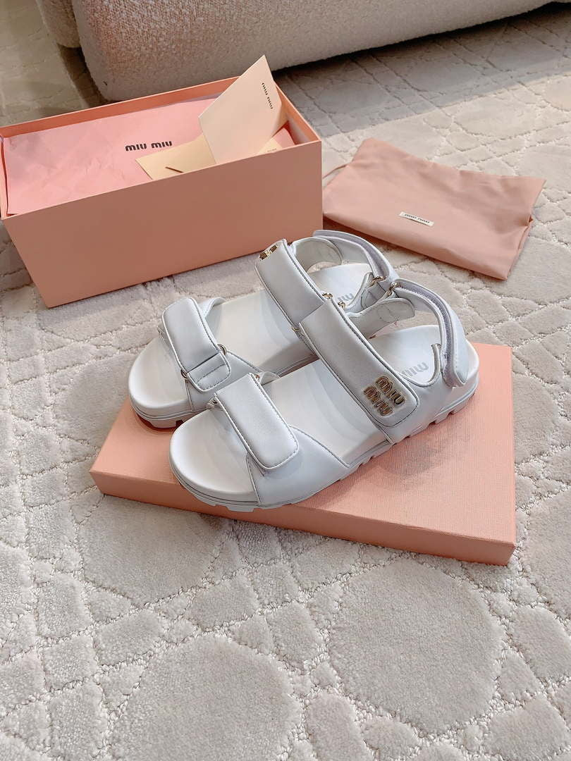MiuMiu 5X135E Women's Sporty matelass¨¦ nappa leather sandals Miu80013