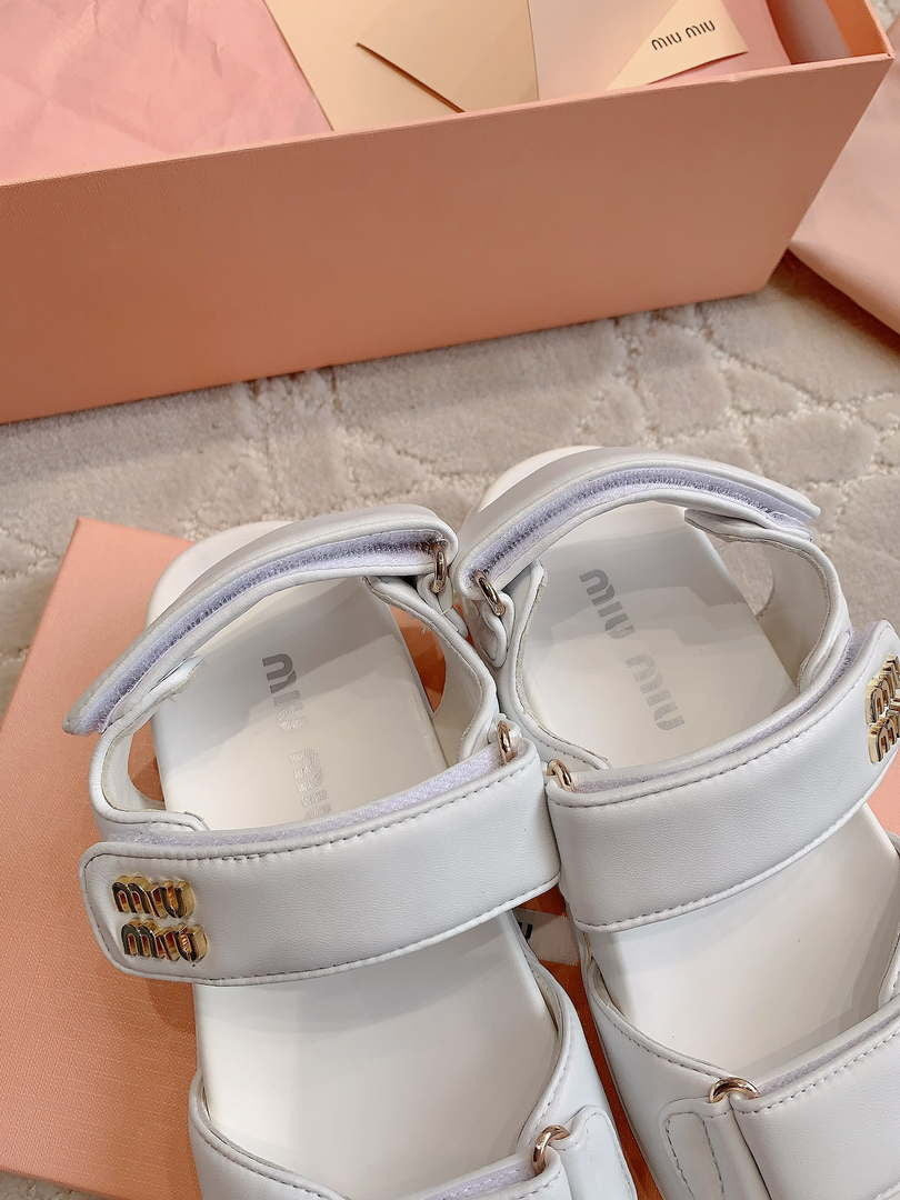 MiuMiu 5X135E Women's Sporty matelass¨¦ nappa leather sandals Miu80013