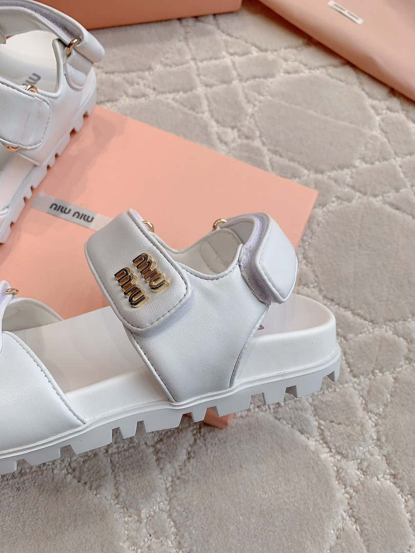 MiuMiu 5X135E Women's Sporty matelass¨¦ nappa leather sandals Miu80013