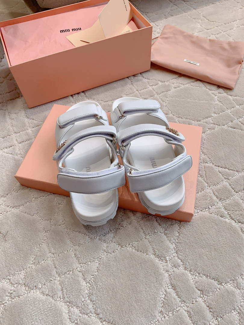MiuMiu 5X135E Women's Sporty matelass¨¦ nappa leather sandals Miu80013