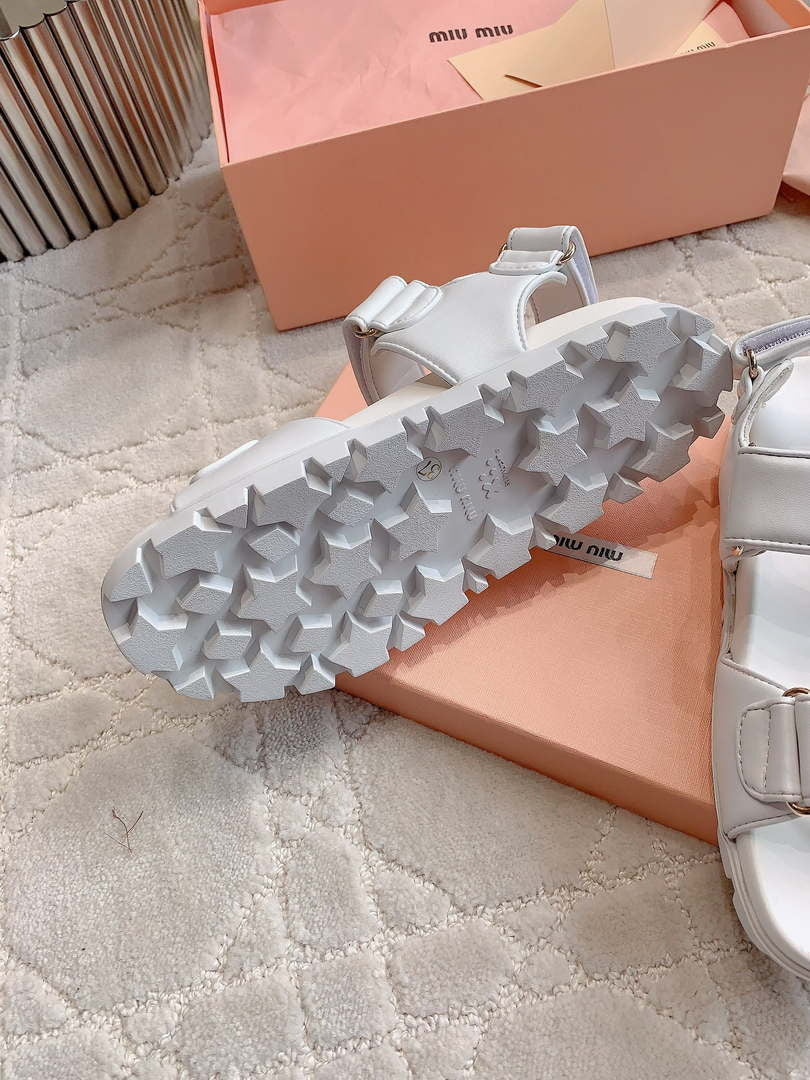 MiuMiu 5X135E Women's Sporty matelass¨¦ nappa leather sandals Miu80013