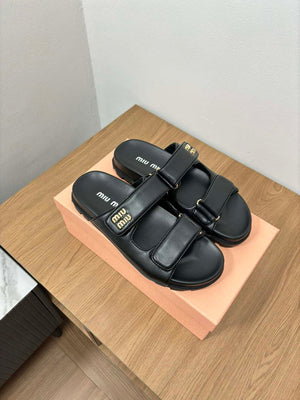 MiuMiu 5X135E Women's Sporty matelass¨¦ nappa leather sandals Miu80014 - Euro 35=US 4 - View 2