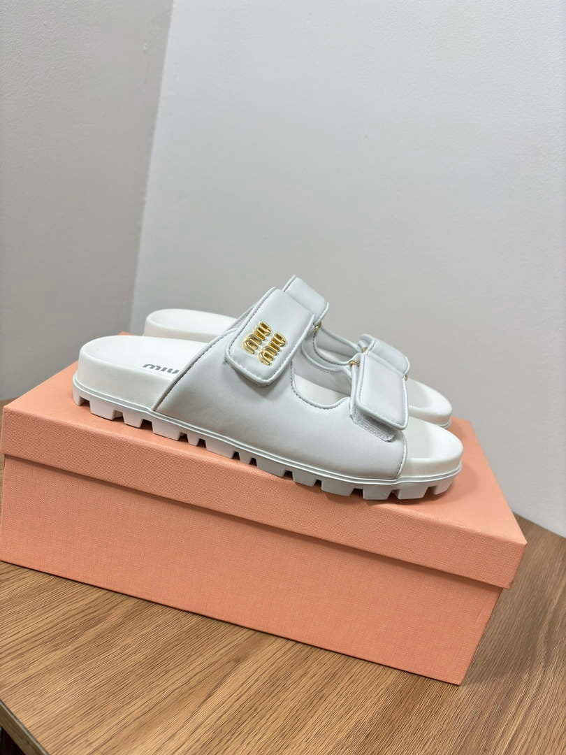 MiuMiu 5X135E Women's Sporty matelass¨¦ nappa leather sandals Miu80015
