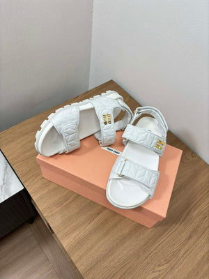 MiuMiu 5X135E Women's Sporty matelass¨¦ nappa leather sandals Miu8002 - Euro 35=US 4 - View 2