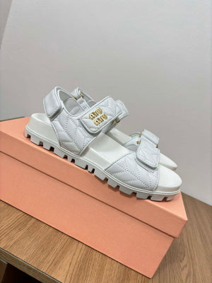 MiuMiu 5X135E Women's Sporty matelass¨¦ nappa leather sandals Miu8002 - Euro 35=US 4 - View 4