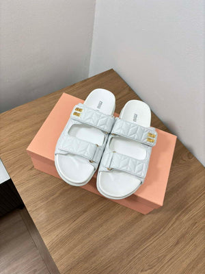 MiuMiu 5X135E Women's Sporty matelass¨¦ nappa leather sandals Miu8007 - Euro 35=US 4 - View 1