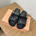 MiuMiu 5X135E Women's Sporty matelass¨¦ nappa leather sandals Miu8008 - Euro 35=US 4 - View 1