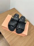 MiuMiu 5X135E Women's Sporty matelass¨¦ nappa leather sandals Miu8008