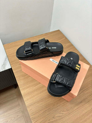 MiuMiu 5X135E Women's Sporty matelass¨¦ nappa leather sandals Miu8008 - Euro 35=US 4 - View 4