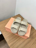 MiuMiu 5X135E Women's Sporty matelass¨¦ nappa leather sandals Miu8009