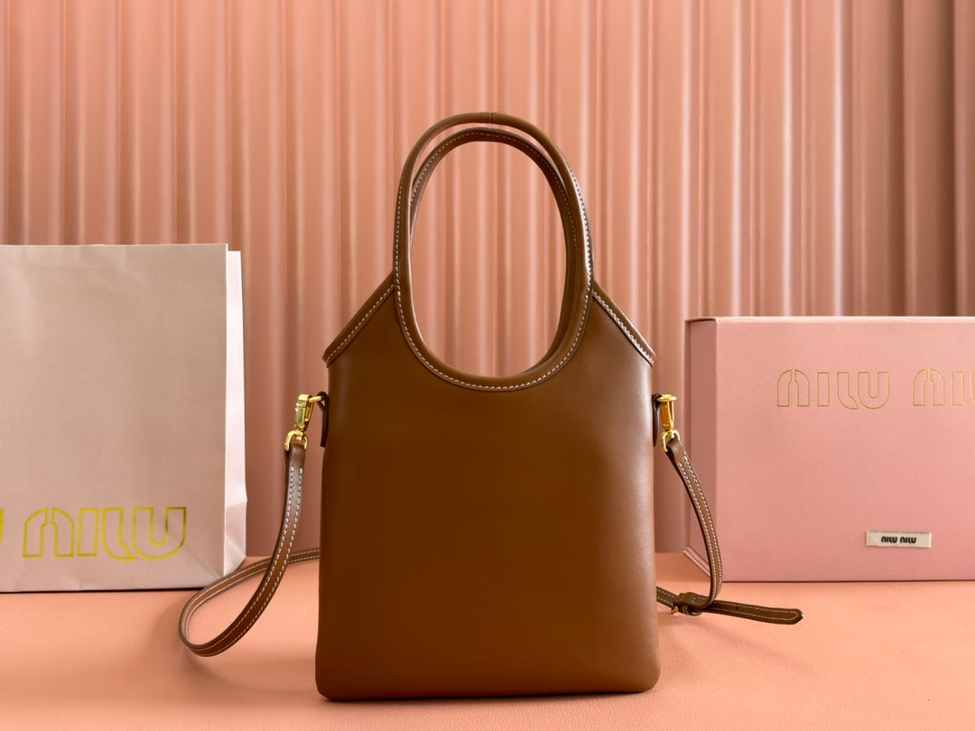 MiuMiu Ivy leather bag 5BA281 Brown
