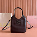 MiuMiu Ivy leather bag 5BA281 Dark Brown