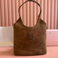 MiuMiu Ivy suede leather bag 5BA281 brown