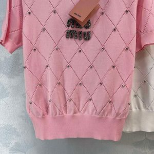 MiuMiu Women's T-shirt Fashion Clothing M99125 - S / Black - View 3