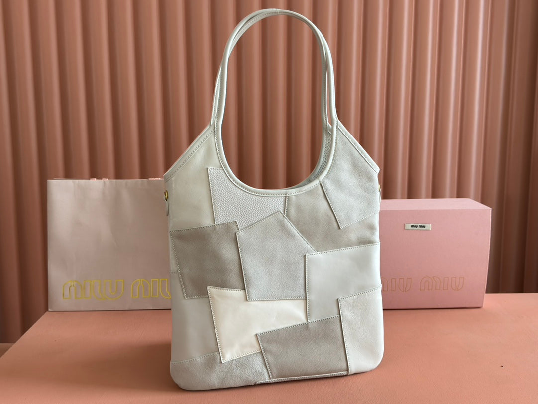 MiuMiu Ivy Pieced leather bag 5BA281 White