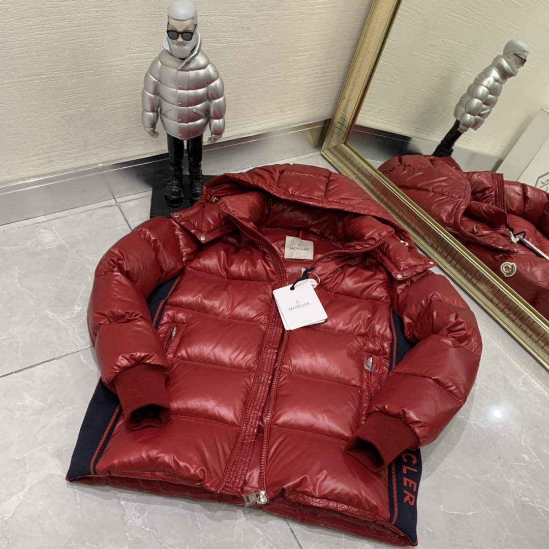 Moncler H20911A Women's Men's Lunetiere Short Down Jacket Red 88643