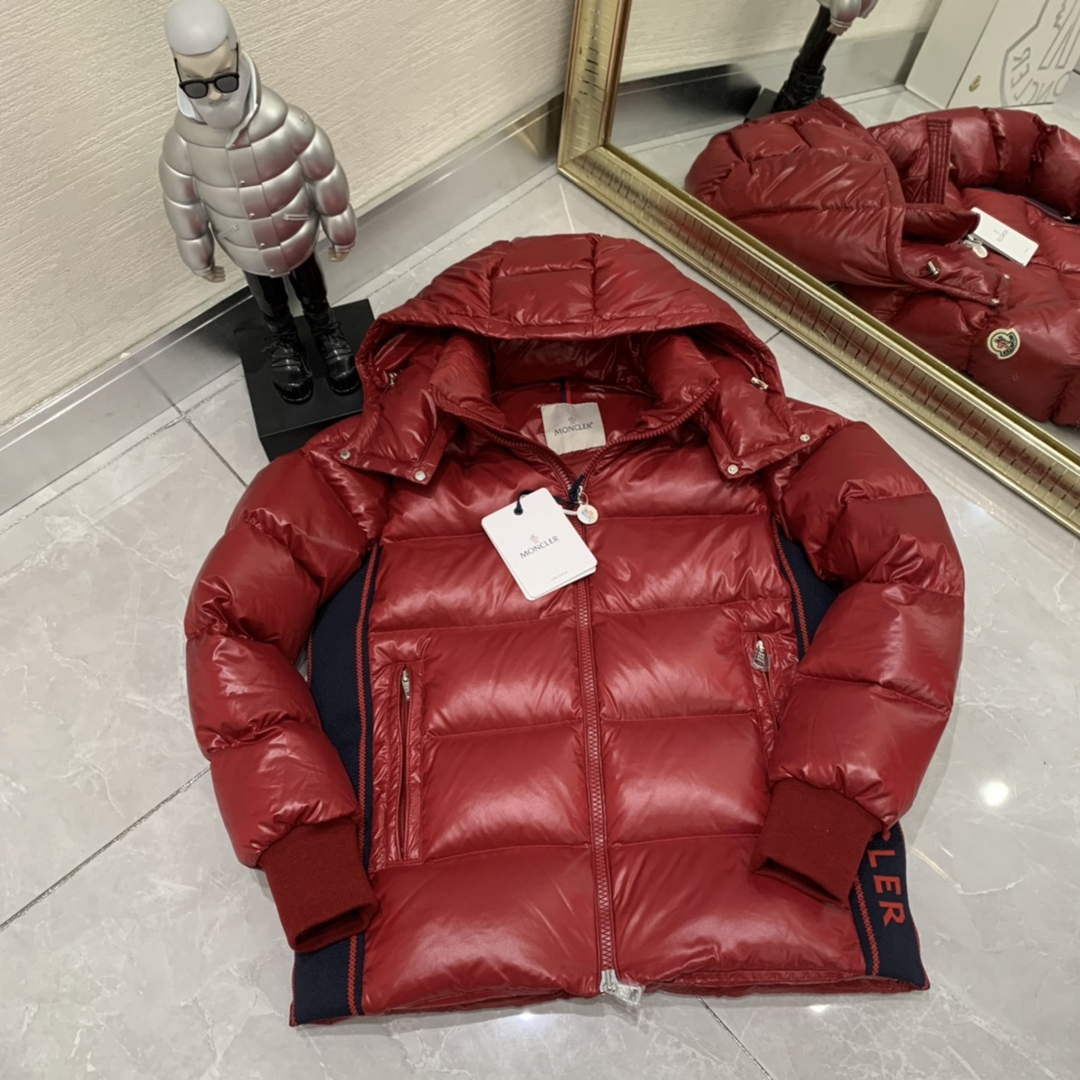 Moncler H20911A Women's Men's Lunetiere Short Down Jacket Red 88643