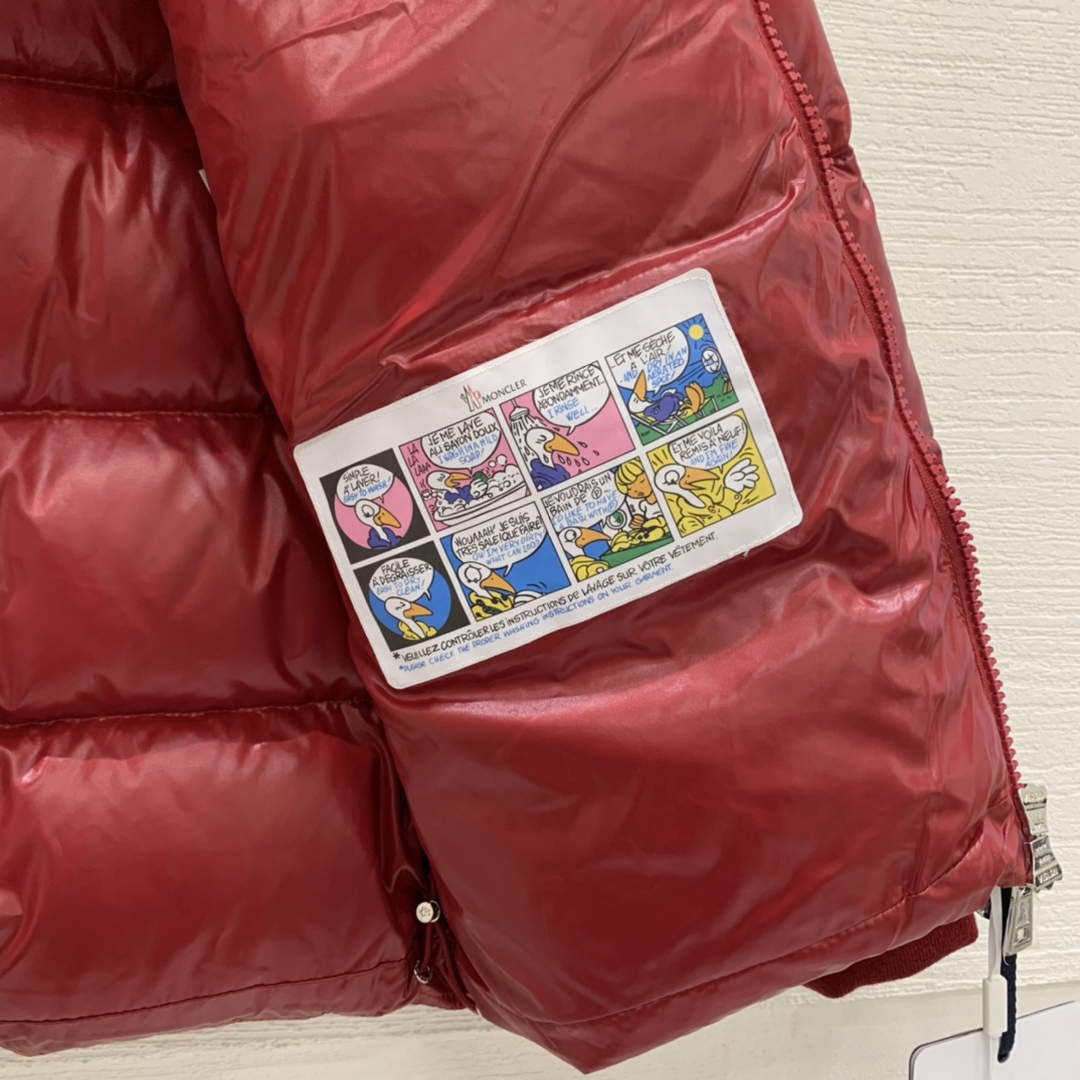 Moncler H20911A Women's Men's Lunetiere Short Down Jacket Red 88643