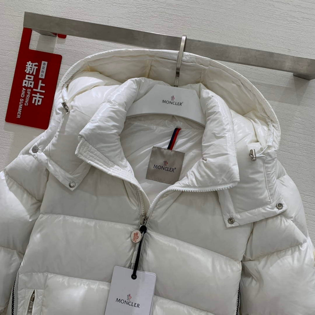 Moncler H20911A Women's Men's Lunetiere Short Down Jacket White 88644