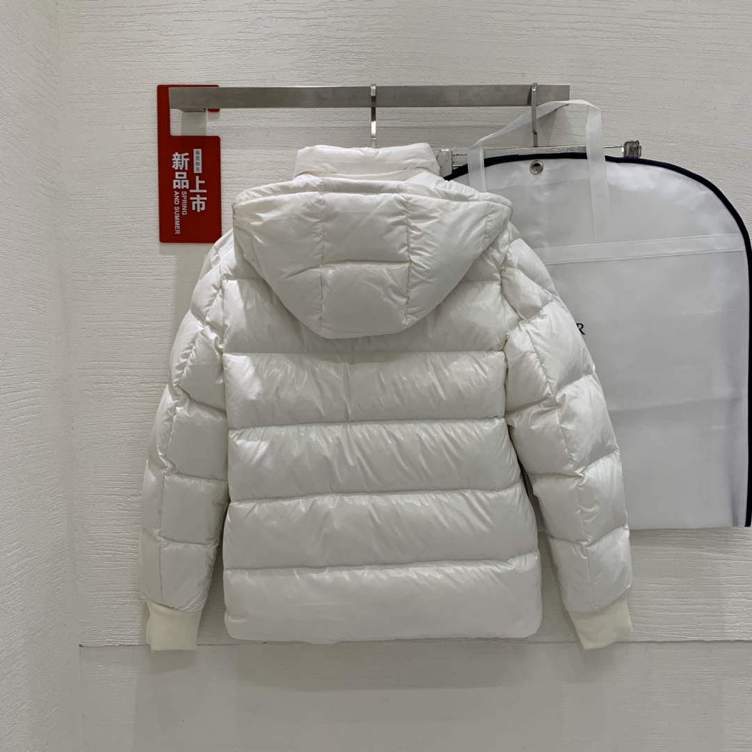 Moncler H20911A Women's Men's Lunetiere Short Down Jacket White 88644