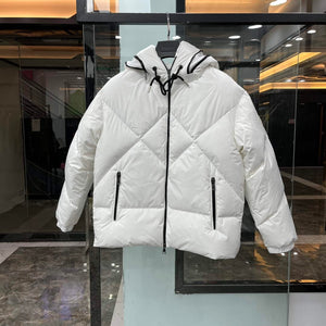 Moncler H20931A Women's Estom Short Down Jacket White 88640 - 0 - View 1