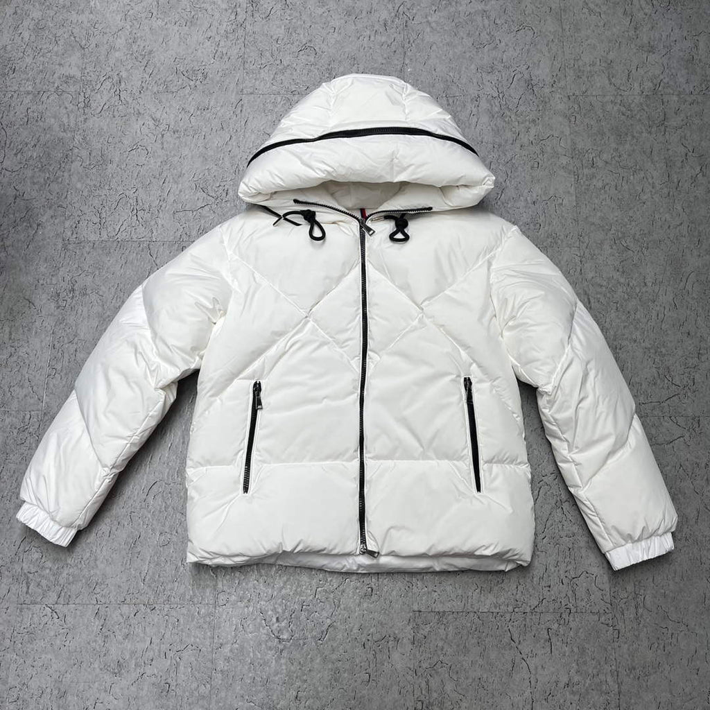 Moncler H20931A Women's Estom Short Down Jacket White 88640