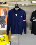 Moncler Men's H10919C00021 Designer Logo Wool Blend Cardigans Sweater M70012
