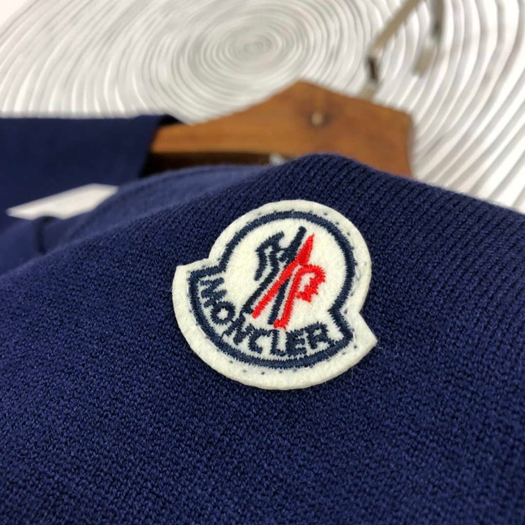 Moncler Men's H10919C00021 Designer Logo Wool Blend Cardigans Sweater M70013