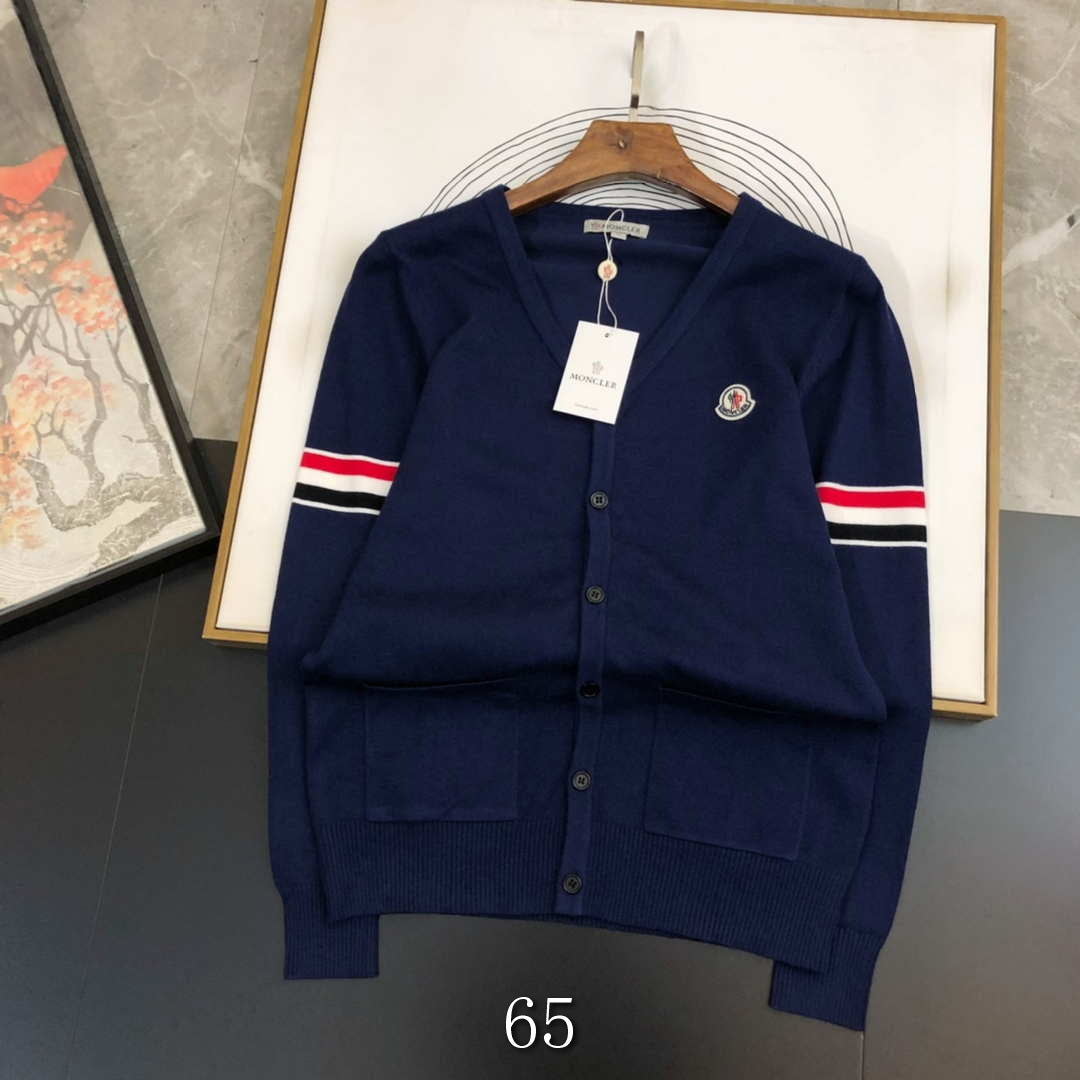 Moncler Men's H10919C00021 Designer Logo Wool Blend Cardigans Sweater M70013