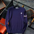 Moncler Men's H10919C00021 Designer Logo Wool Blend Cardigans Sweater M70015 - M / Navy Blue - View 1